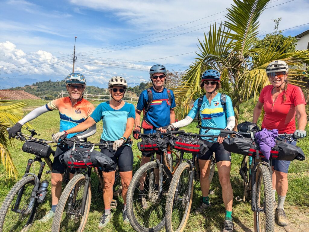 Group of riders celebrating Christmas tour in Colombia