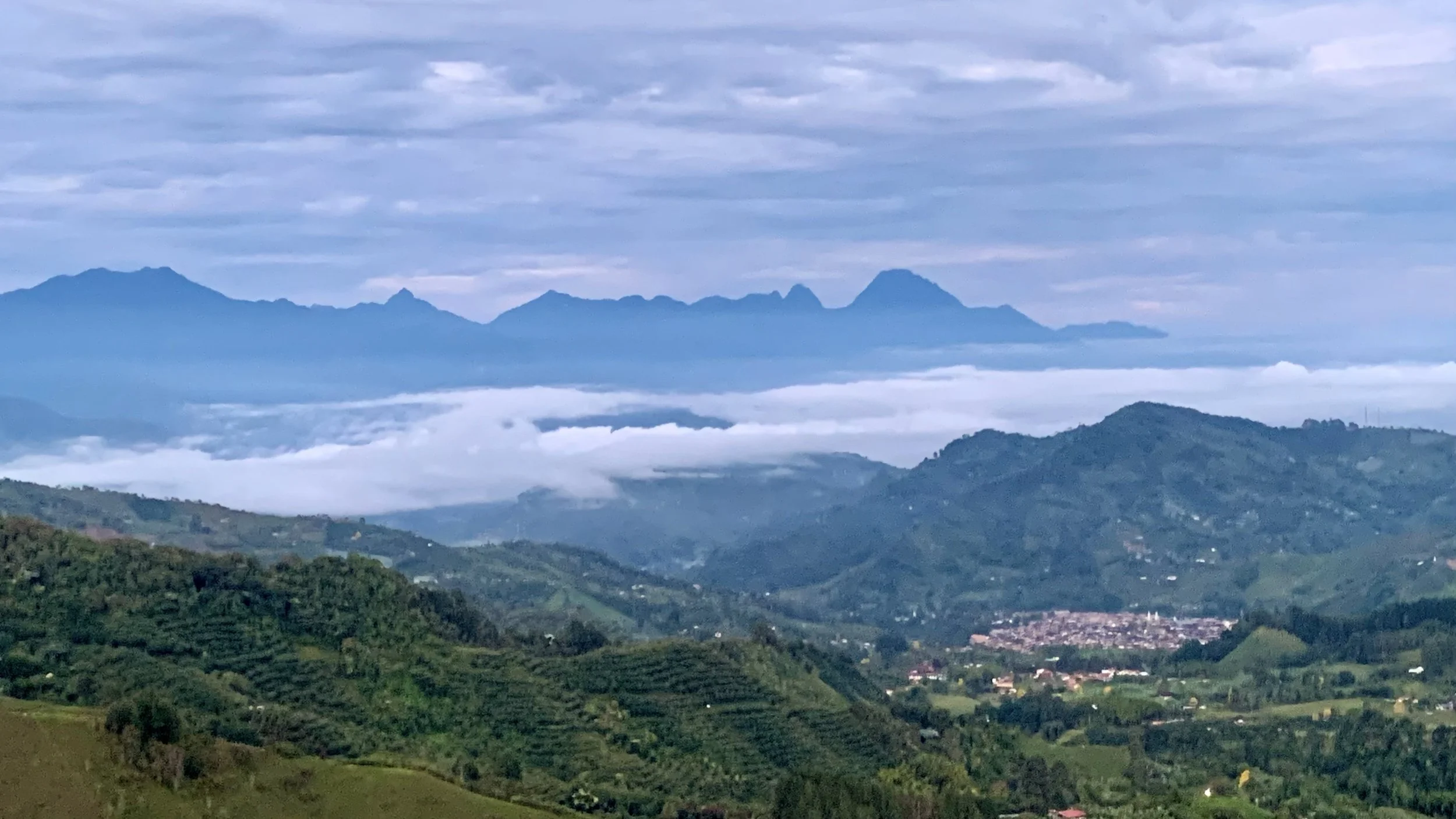 Panoramic view of Jardín from the mountains